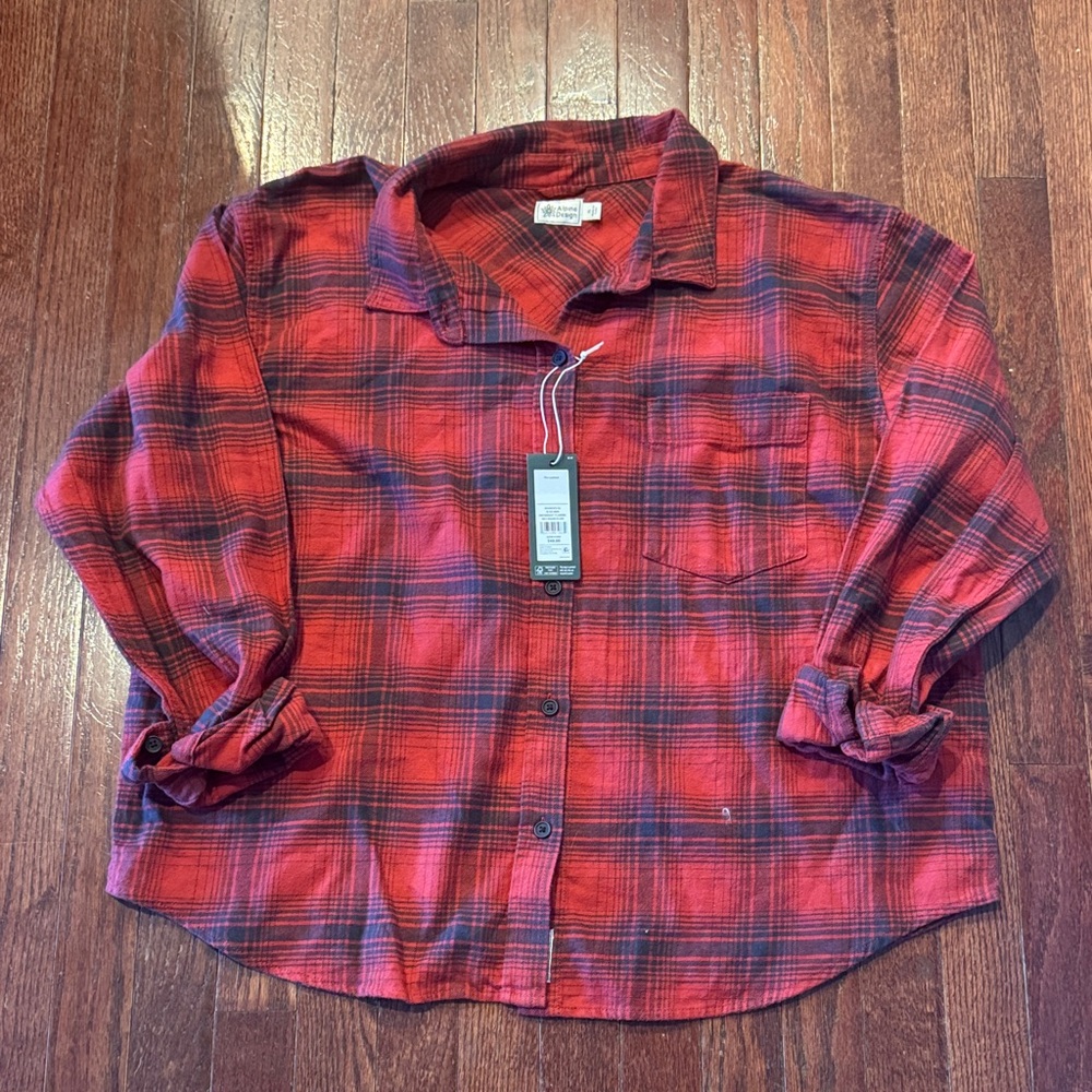 Alpine Design Red Plaid Button Down Shirt